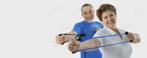 old couple doing exercise