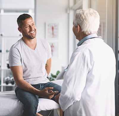 A man at doctor visit