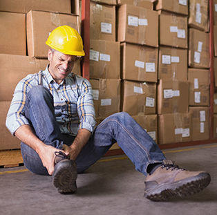 A man injured at his workplace