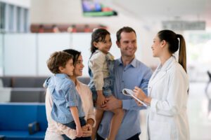 Family Physician consulting a family