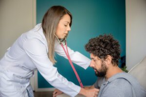 doctor for examing male patient at his dot physical
