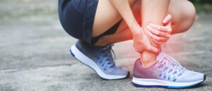 A runner had a sprained ankle.